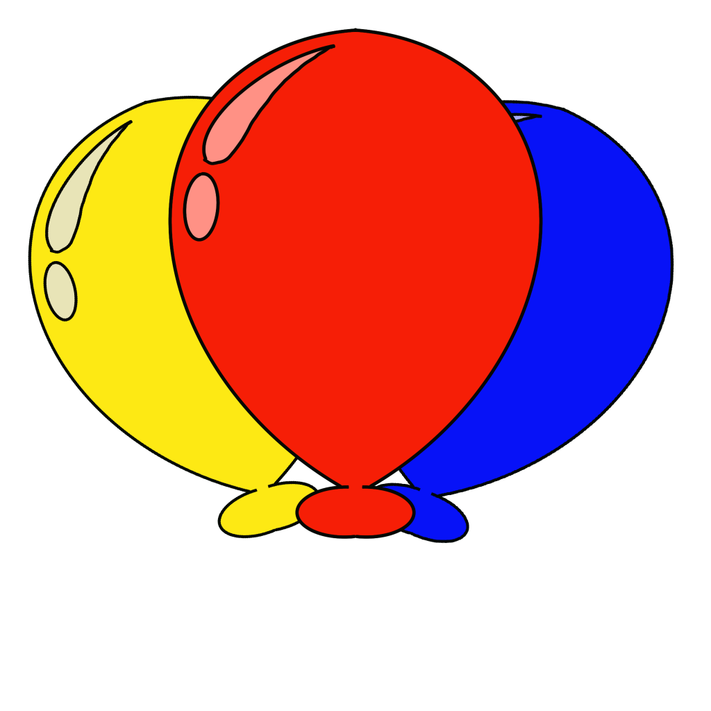 Balloons created in Adobe Illustrator for sublimation projects. Image has a transparent background