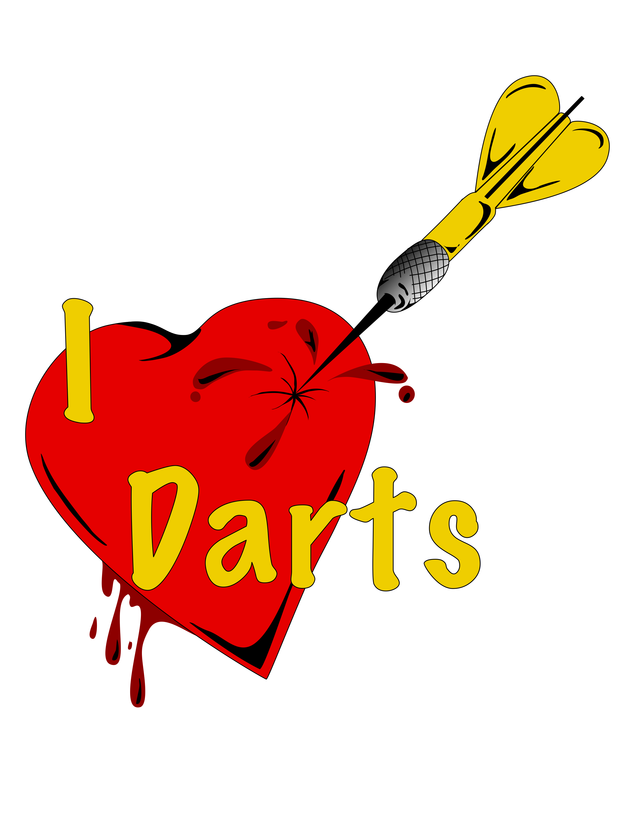 I Love Darts I drew for T-Shirt concept. I played darts in my younger days. Image has a transparent background.