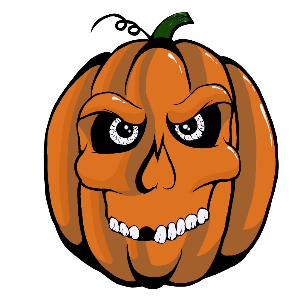 Crazy Pumpkin was sketched for Halloween Sublimation. Image has a transparent background