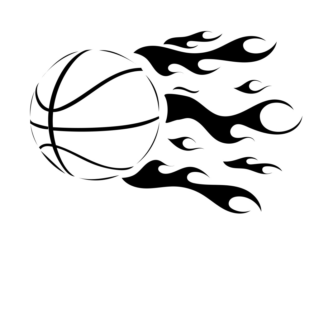 Flaming Basketball vector art